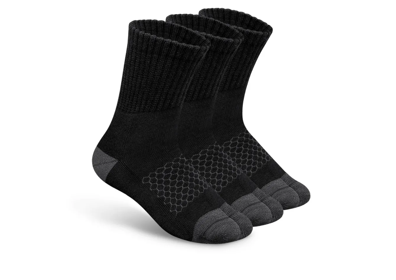 OrthoFeet Bunion Socks<Bunion Relief, Padded Ankle Socks - Black