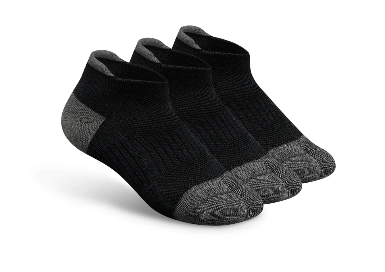 OrthoFeet Diabetic Socks|Bunion Socks<Bunion Relief, Padded Low Cut Socks - Black