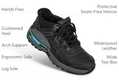 OrthoFeet Boots|Hands-Free Shoes<Carmel Hands-Free Waterproof - Black