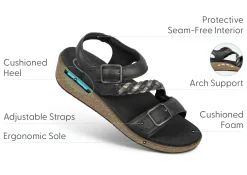 OrthoFeet Sandals|Casual Shoes<Chloe - Black
