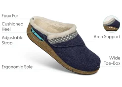 OrthoFeet Slippers|Clogs & Mules<Clara - Navy