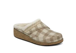 OrthoFeet Slippers|Clogs & Mules<Clara - Oatmeal Plaid