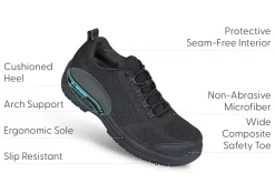 OrthoFeet Work Boots & Shoes<Cobalt Work Shoes - Black