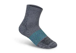 OrthoFeet Compression Socks<Compression Ankle Socks 20-30 mmHg - Gray/Teal Stripe