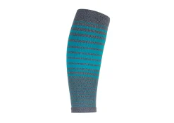 OrthoFeet Compression Socks<Compression Calf Sleeves Standard 15-20 mmHg - Gray/Teal Stripe