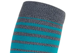 OrthoFeet Compression Socks<Compression Calf Sleeves Standard 15-20 mmHg - Gray/Teal Stripe