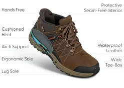 OrthoFeet Boots|Hiking Boots<Dalton Hands-Free Waterproof - Brown