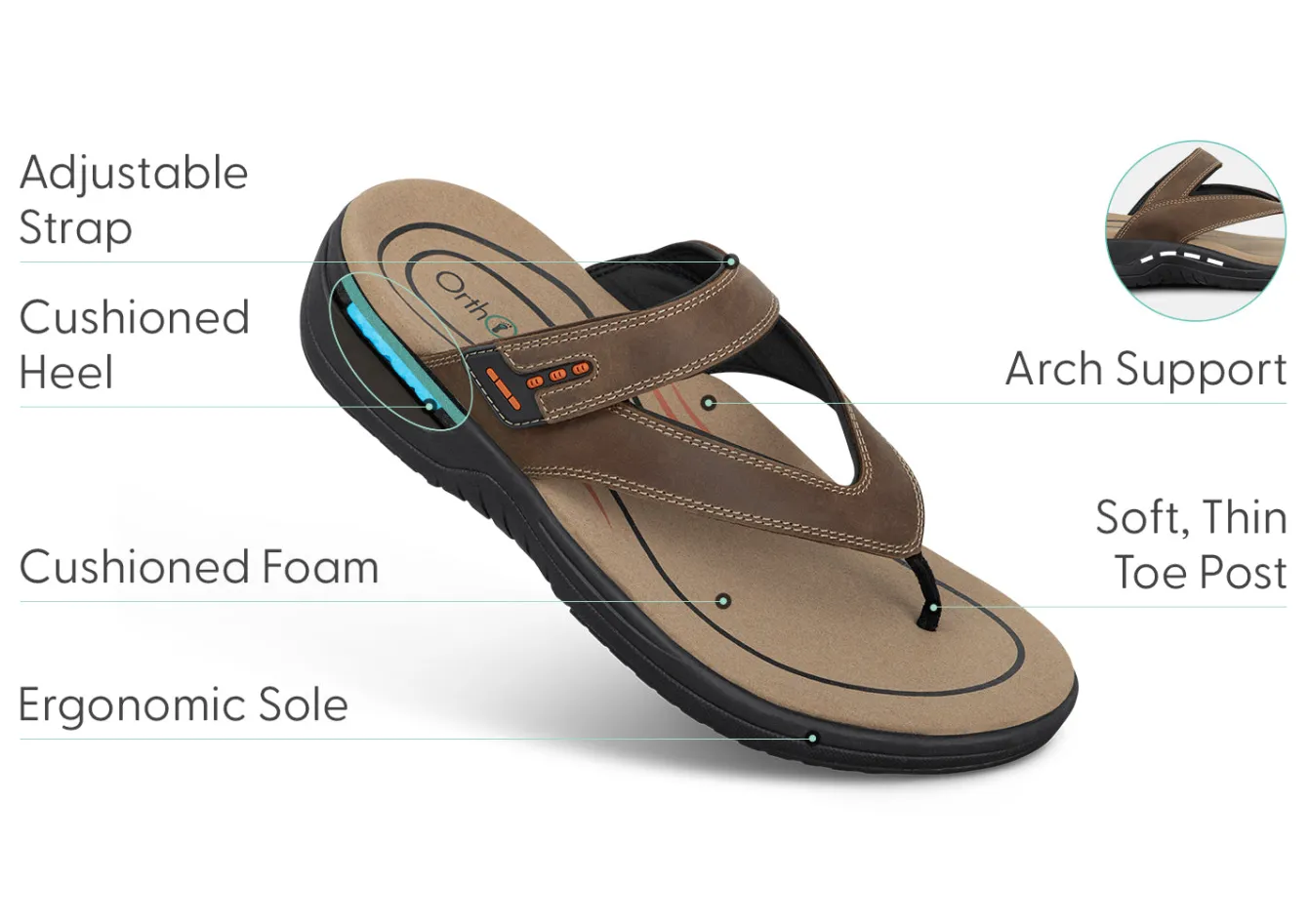 OrthoFeet Sandals<Eldorado - Brown