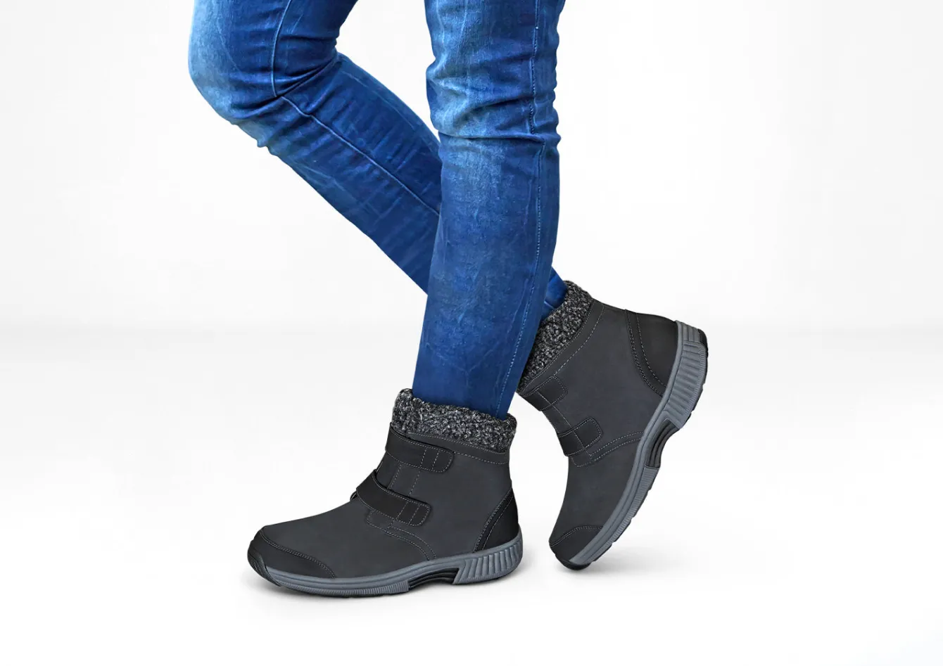 OrthoFeet Boots<Florence Waterproof - Black