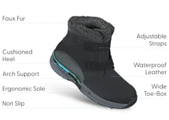 OrthoFeet Boots<Florence Waterproof - Black