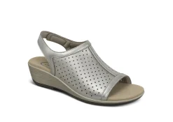 OrthoFeet Sandals|Dress Shoes<Hazel - Platinum Metallic