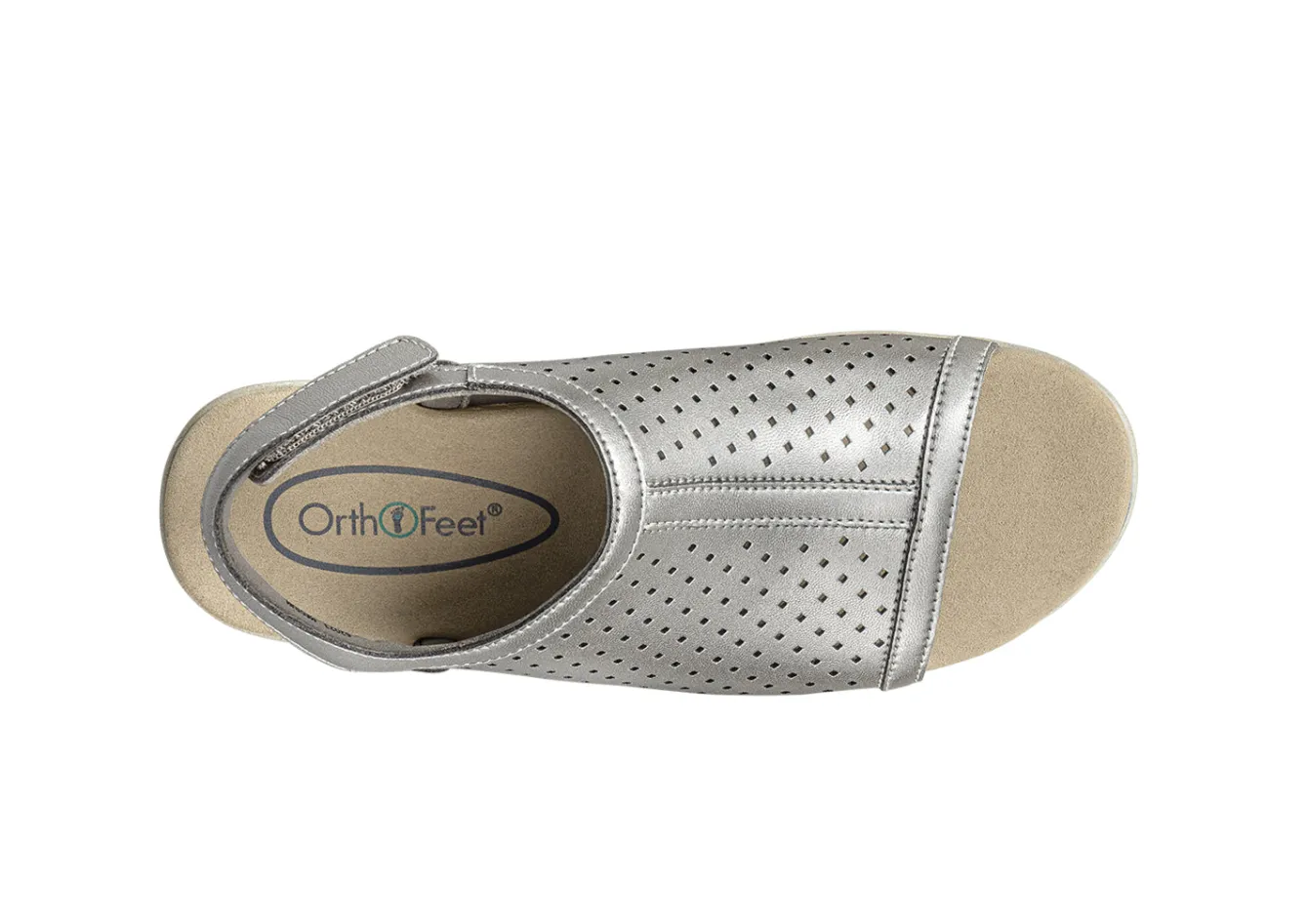 OrthoFeet Sandals|Dress Shoes<Hazel - Platinum Metallic