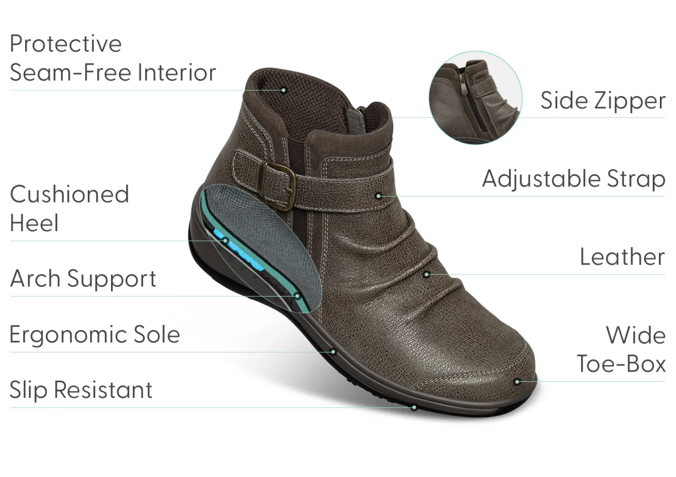 OrthoFeet Boots<Heidi - Taupe