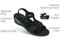 OrthoFeet Sandals|Casual Shoes<Hope - Black