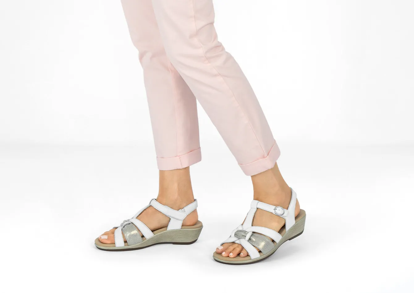 OrthoFeet Sandals|Dress Shoes<Hope - White