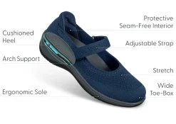 OrthoFeet Casual Shoes|Mary Janes<Jessa - Navy