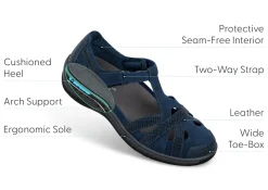 OrthoFeet Casual Shoes|Mary Janes<Juno - Navy