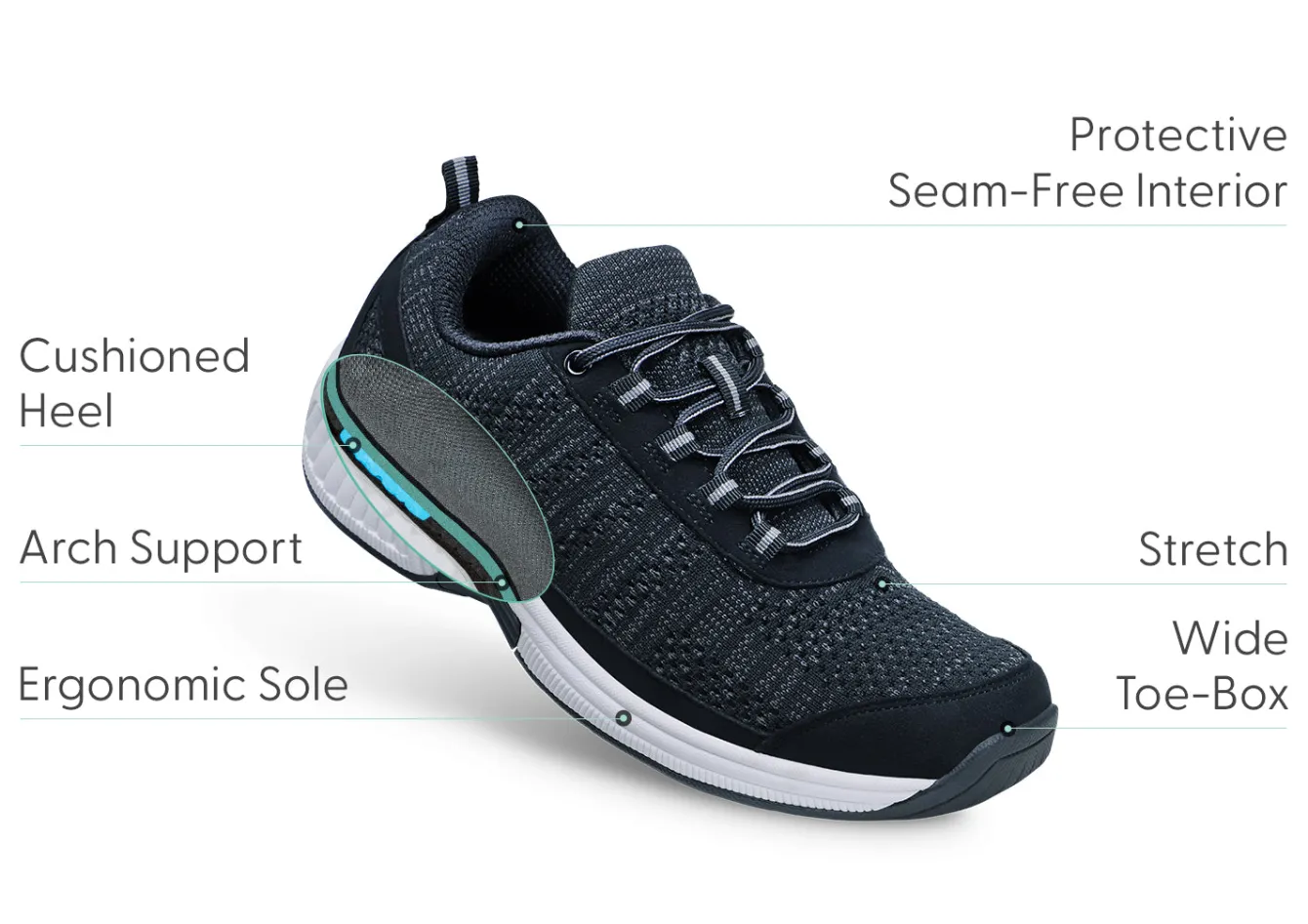 OrthoFeet Sneakers<Lava - Black