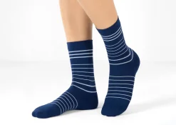OrthoFeet Compression Socks<Mid-Calf Compression Socks - 18-25 mmHg - Navy