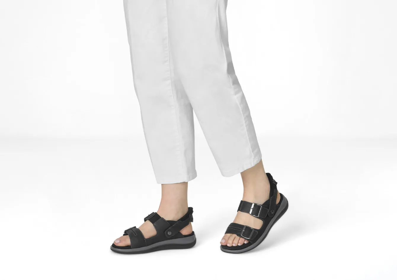 OrthoFeet Sandals|Hands-Free Shoes<Minerva Hands Free - Black