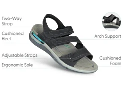 OrthoFeet Sandals<Naxos - Black