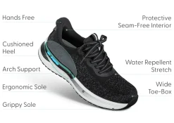 OrthoFeet Sneakers|Athletic Sneakers<Nira Hands-Free - Black