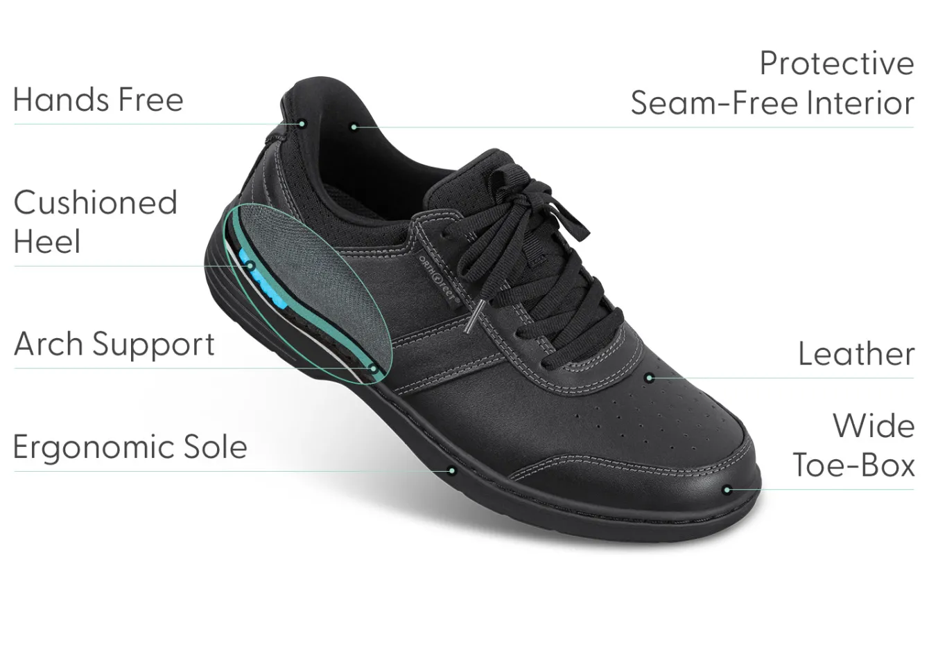 OrthoFeet Sneakers|Casual Shoes<Pierre Hands-Free - Black