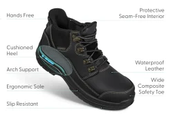 OrthoFeet Boots|Hands-Free Shoes<Quartz Hands-Free Work Boots - Black