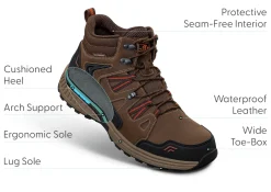 OrthoFeet Boots|Hiking Boots<Ridgewood Waterproof - Brown