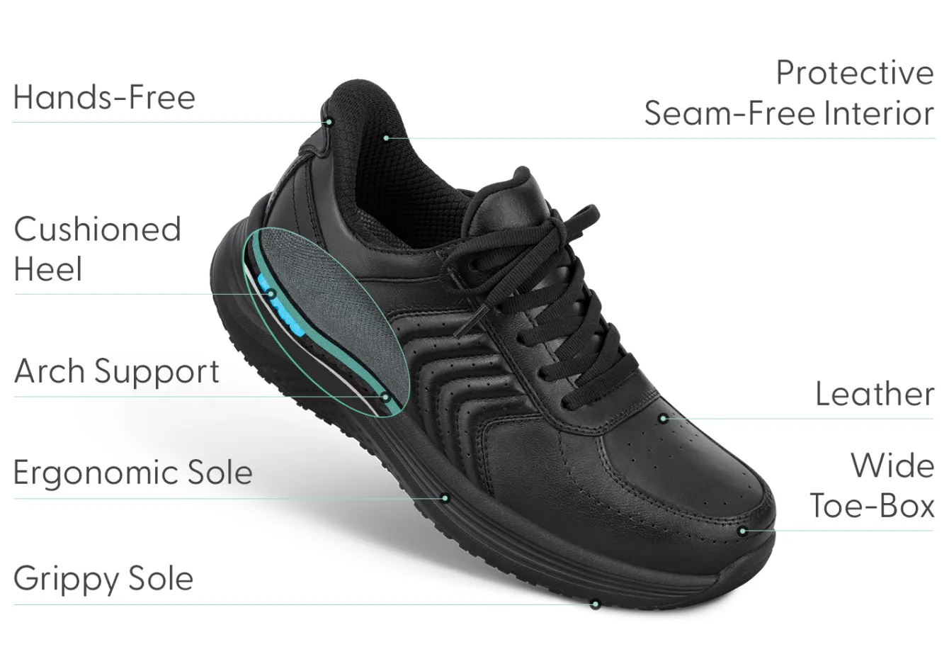 OrthoFeet Sneakers|Athletic Sneakers<Roam Hands-Free - Black