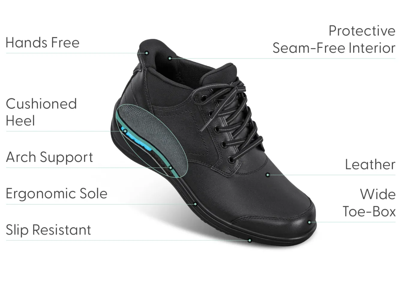 OrthoFeet Boots|Hands-Free Shoes<Rosel Hands-Free - Black