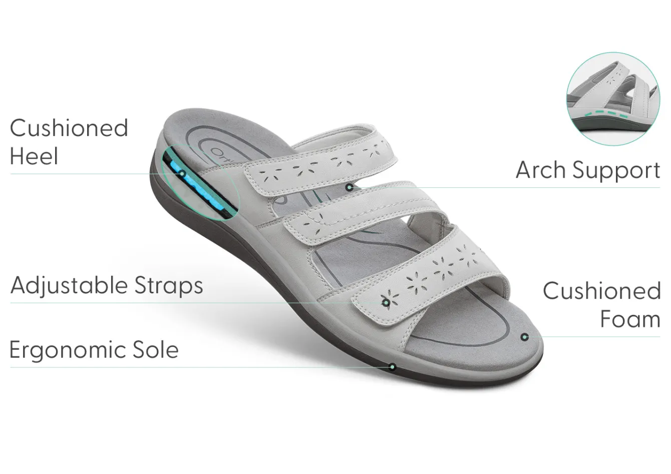 OrthoFeet Sandals<Sahara - Bone