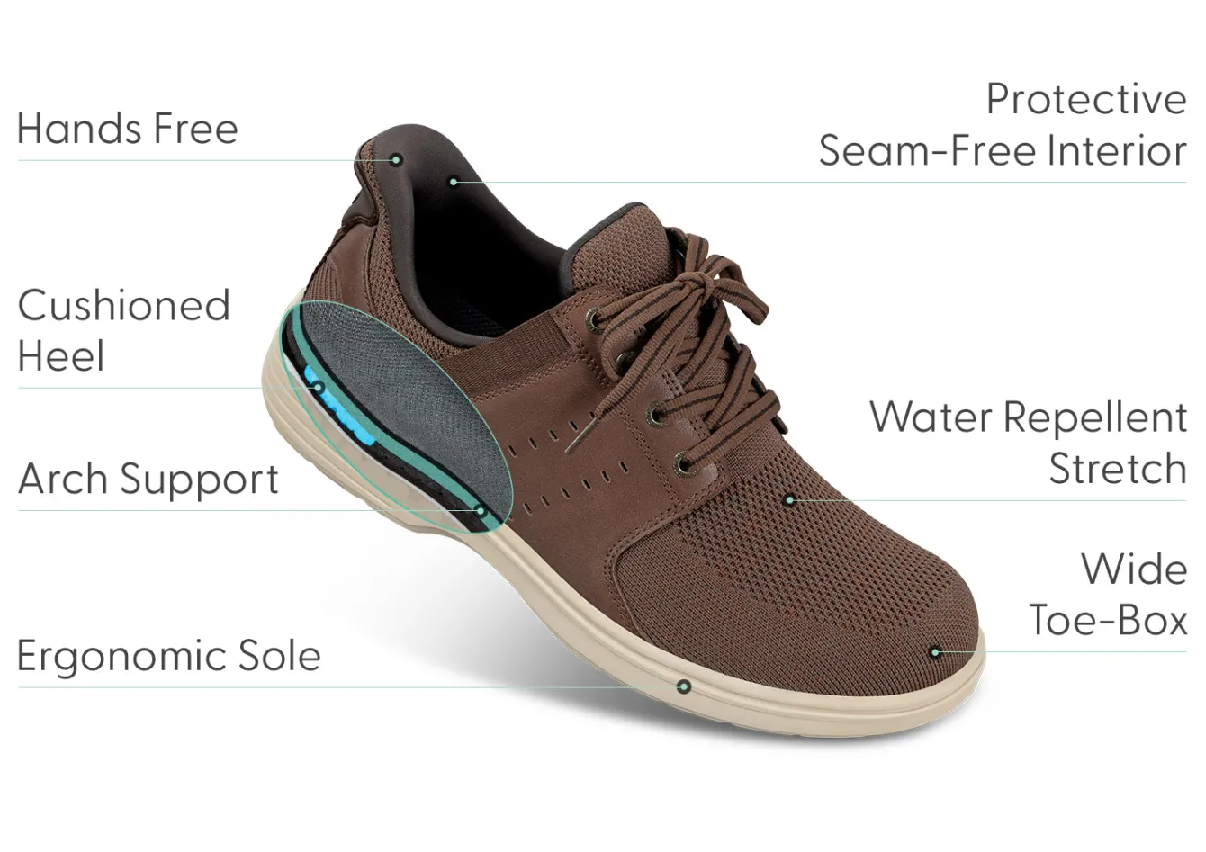 OrthoFeet Sneakers|Casual Shoes<Siron Hands-Free - Brown