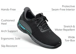 OrthoFeet Sneakers|Hands-Free Shoes<Yari Hands-Free - Black/Gray